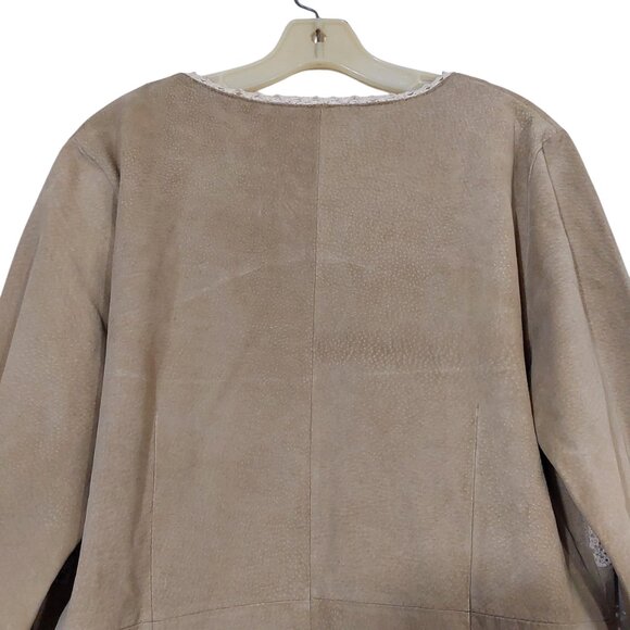 Vintage Wilson's Suede Crochet Boho Jacket & Mid-Rise Pants Matching Set - XL/10 - Picture 7 of 16